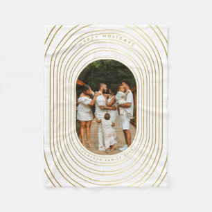 Couverture Polaire Gold White Photo Famille