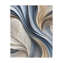 Golden Air - Bleu doux et or Flowing Abstract
