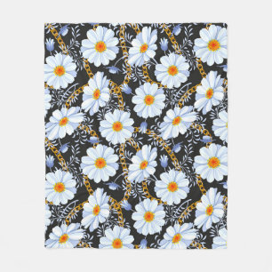 Couverture Polaire Golden Baroque : Floral Chain Texture