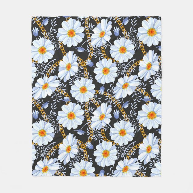 Couverture Polaire Golden Baroque : Floral Chain Texture (Devant)