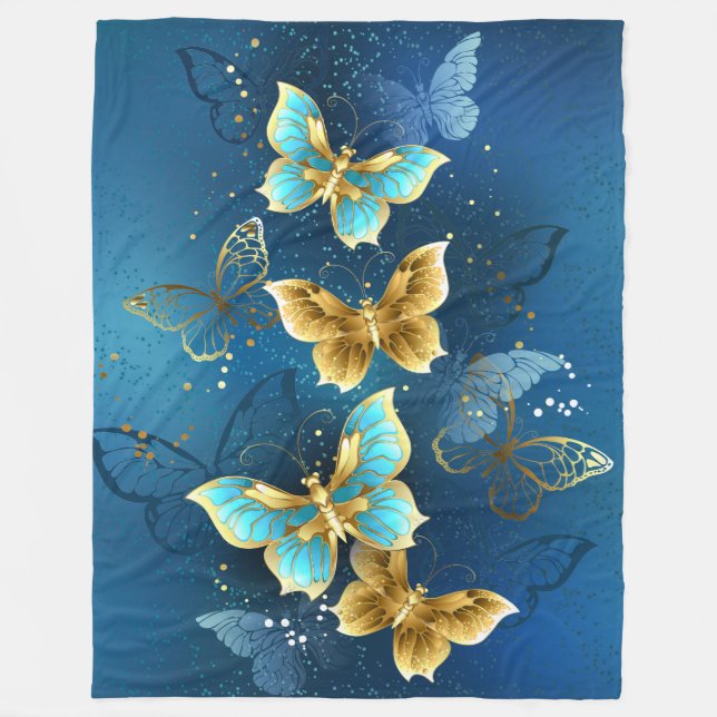 Couverture Polaire Golden butterflies (Devant)