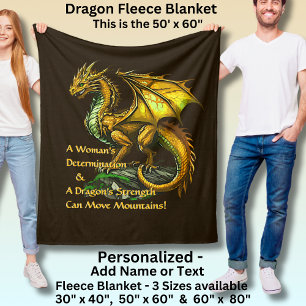 Couverture Polaire Golden Green Dragon & Woman Can Move Mountains