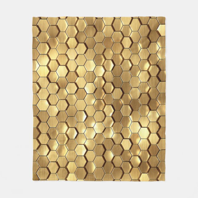 Couverture Polaire Golden Honeycomb 3D Render Texture (Devant)