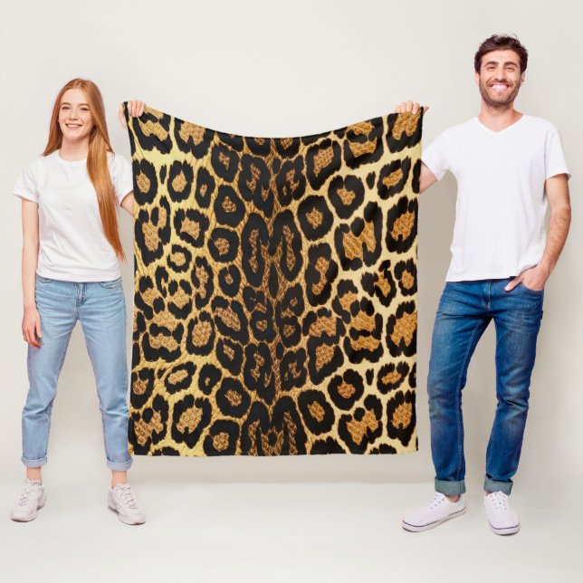Couverture Polaire Golden Leopard Chic 🐆 (En situation)