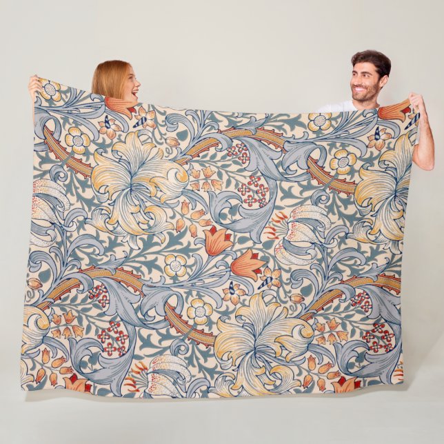 Couverture Polaire Golden Lily, William Morris (En situation)