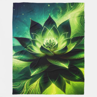 Couverture Polaire Golden Lotus Radiance - Conception mystique Abstra