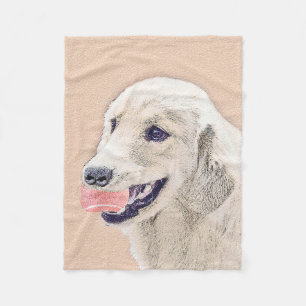 Couverture Polaire Golden Retriever avec Tennis Ball Peinture Chien A