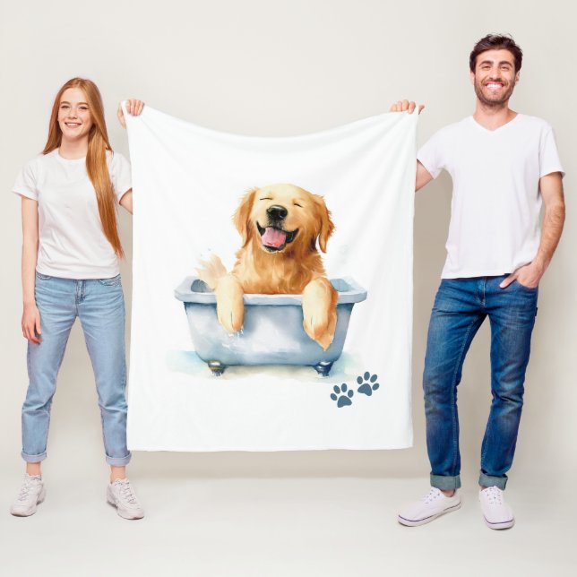 Couverture Polaire Golden Retriever Chien (En situation)