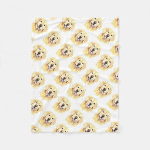 Couverture Polaire Golden Retriever Chien Animal animal Aquarelle