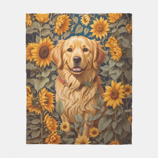Couverture Polaire Golden Retriever Chien Dans Le Terrain De Tourneso (Devant)