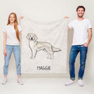 Couverture Polaire Golden Retriever Cream Anglais Nom Personnalisé