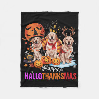 Couverture Polaire Golden Retriever Hallothanksmas Halloween Th