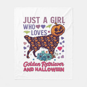 Couverture Polaire Golden Retriever Halloween_1