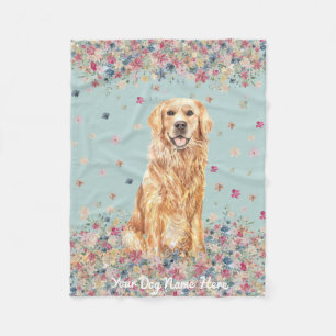 Couverture Polaire Golden Retriever Illustration Chien Hôtel Animaux 