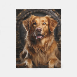Couverture Polaire Golden Retriever pose