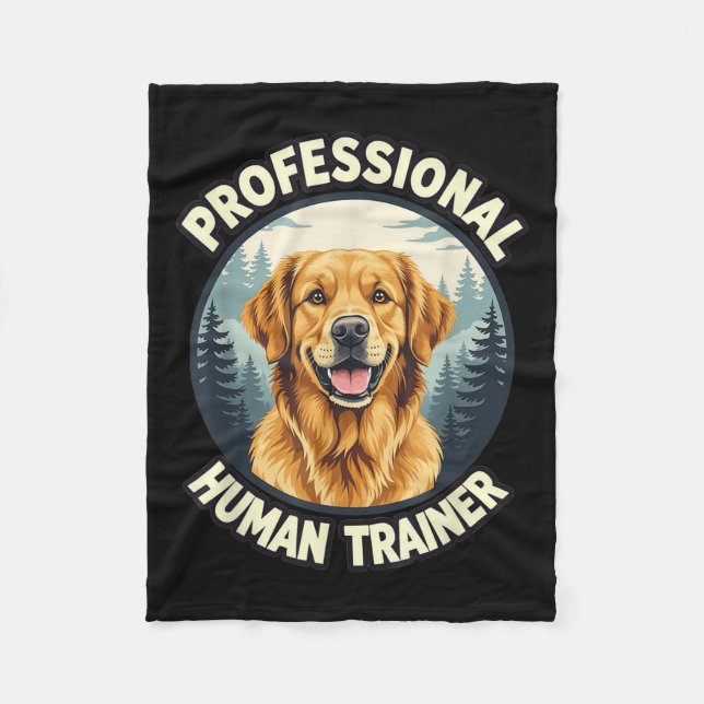 Couverture Polaire Golden Retriever Professional Human Trainer Funny  (Devant)