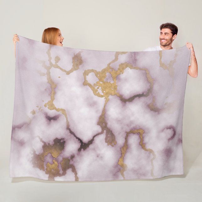 Couverture Polaire Golden Vein Marble  Blush Aura Fleece Blanket (En situation)
