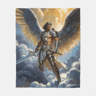 Couverture Polaire Golden Warrior of Heaven Archangel Michael