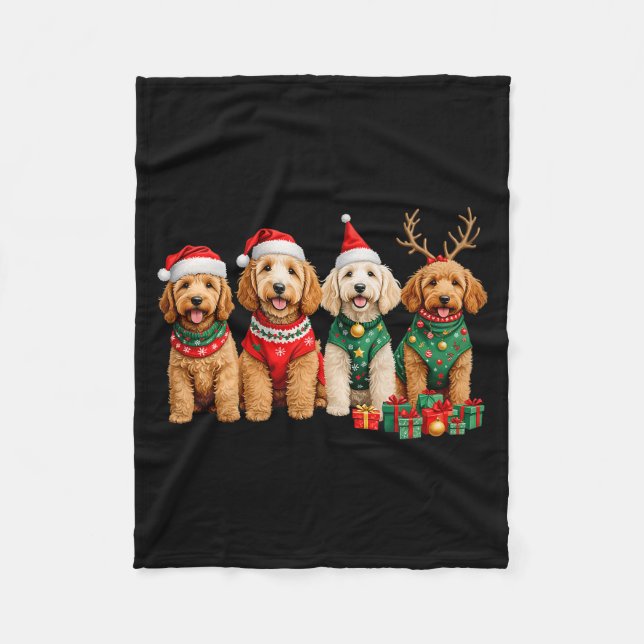 Couverture Polaire Goldendoodle Christmas Golden Doodle Pajamas For W (Devant)
