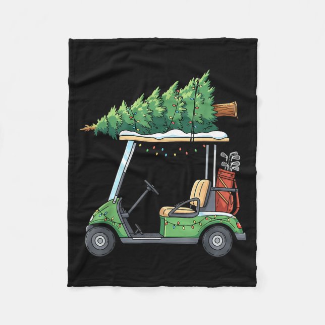 Couverture Polaire Golf Cart Christmas Tree Lights Funny For Men Wome (Devant)