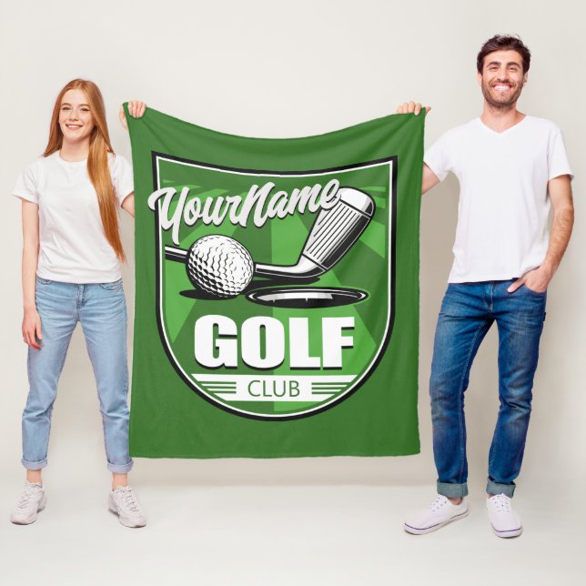 Couverture Polaire Golf Club NAME Pro Golfer Player Personnalisé (En situation)
