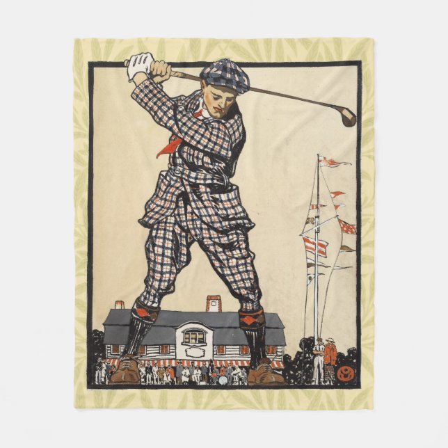Couverture Polaire Golf Golfer Vintage Golf antique (Devant)