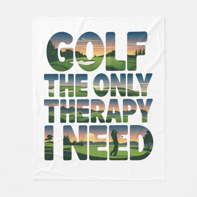 Couverture Polaire Golf la seule thérapie, tendance (Devant)