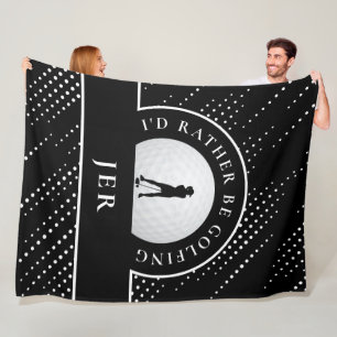 Couverture Polaire Golf Lady Golfer Silhouette élégant noir et blanc