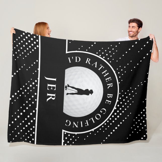 Couverture Polaire Golf Lady Golfer Silhouette élégant noir et blanc (En situation)