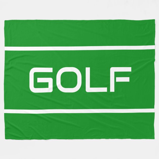 Couverture Polaire GOLF Texte Blanc Moderne avec Rayures sur Vert Cla (Devant (Horizontal))