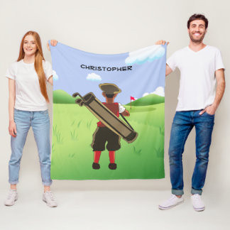 Couverture Polaire golfeur de dessin animé personnalisé