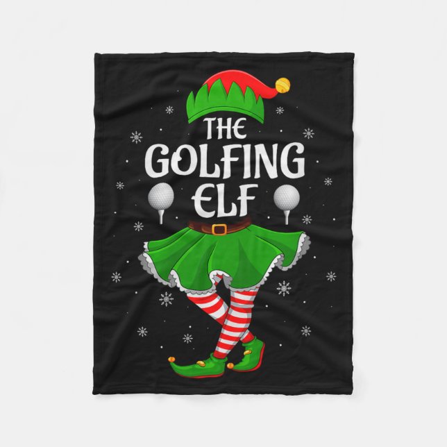 Couverture Polaire Golfing Elf Christmas Family Girls Women Elf Squad (Devant)