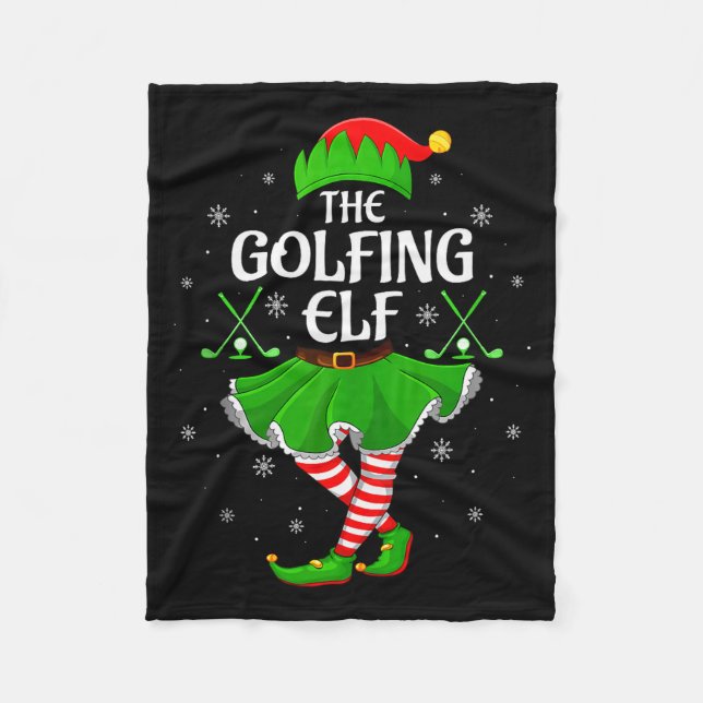 Couverture Polaire Golfing Elf Christmas Girls Women Elf Squad Xmas F (Devant)