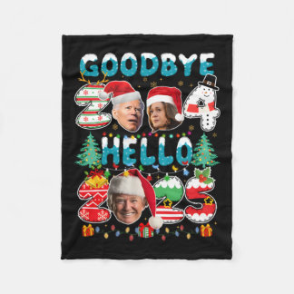 Couverture Polaire Good Bye 2024 Hello 2025 Trump Joe Biden Kamala Ha