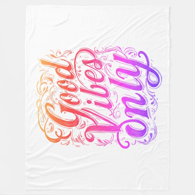 Couverture Polaire Good Vibes Only Script Badge (Devant)