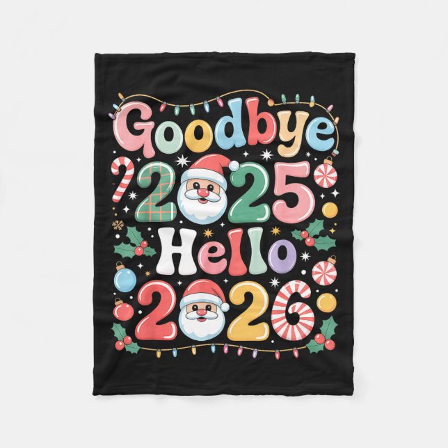 Couverture Polaire Goodbye 2025 Hello 2026 Christmas New Year Gift  (Devant)