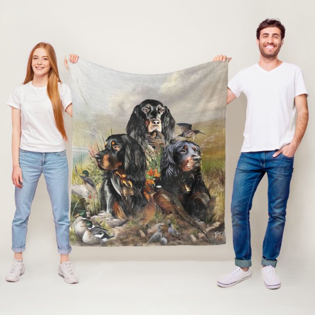 Couverture Polaire Gordon Setters, Passion pour les oiseaux, Art (En situation)