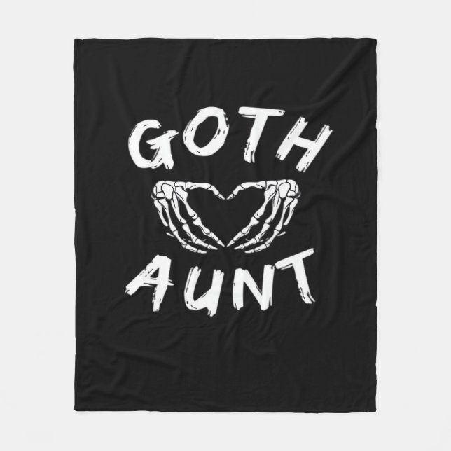 Couverture Polaire Goth Tante Funny Emo Tante Punk mignonne Squelette (Devant)