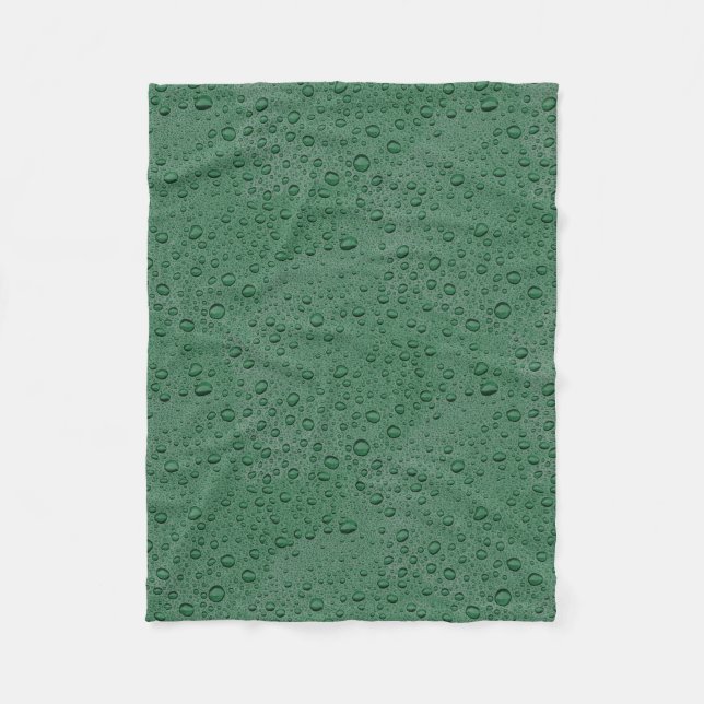 Couverture Polaire gouttelettes d'eau vertes (Devant)