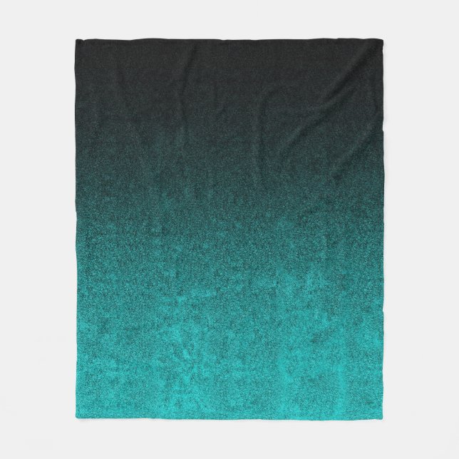 Couverture Polaire Gradient Aqua et Parties scintillant noire (Devant)