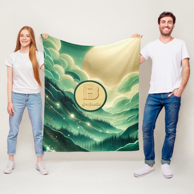 Couverture Polaire Gradient Emerald Kelly Parties scintillant verte M (En situation)