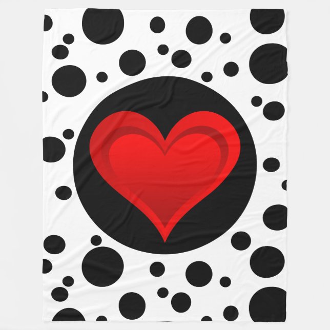 Couverture Polaire Gradients RED LOVE HEART + votre backgr. & idées (Devant)