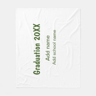 Couverture Polaire Graduation 20XX ajouter nom année école vert moder