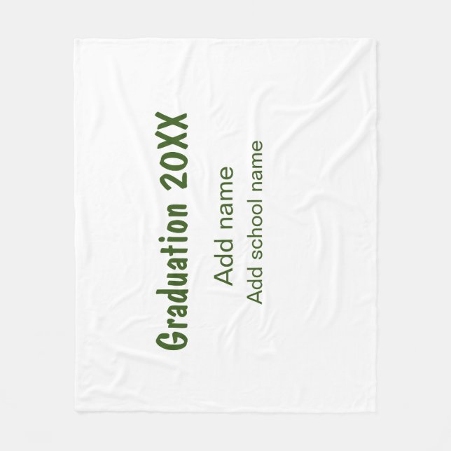 Couverture Polaire Graduation 20XX ajouter nom année école vert moder (Devant)