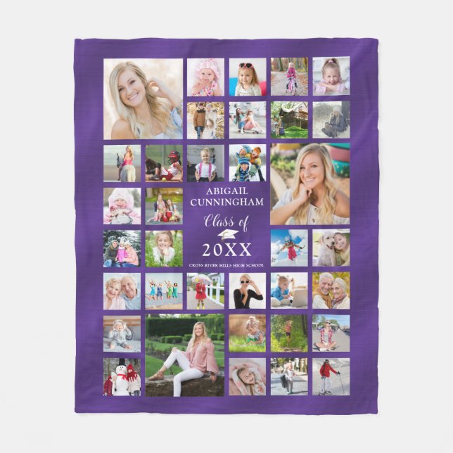 Couverture Polaire Graduation 35 Photo Collage 2 Tone Texturé Violet (Devant)