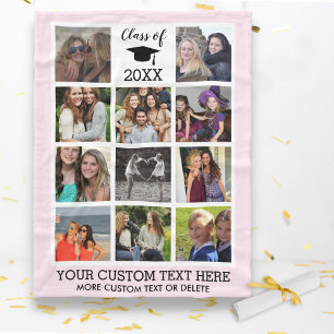 Couverture Polaire Graduation Custom Photo Collage Classe de mémoire