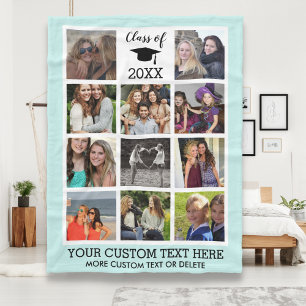 Couverture Polaire Graduation Custom Photo Collage Classe de mémoire