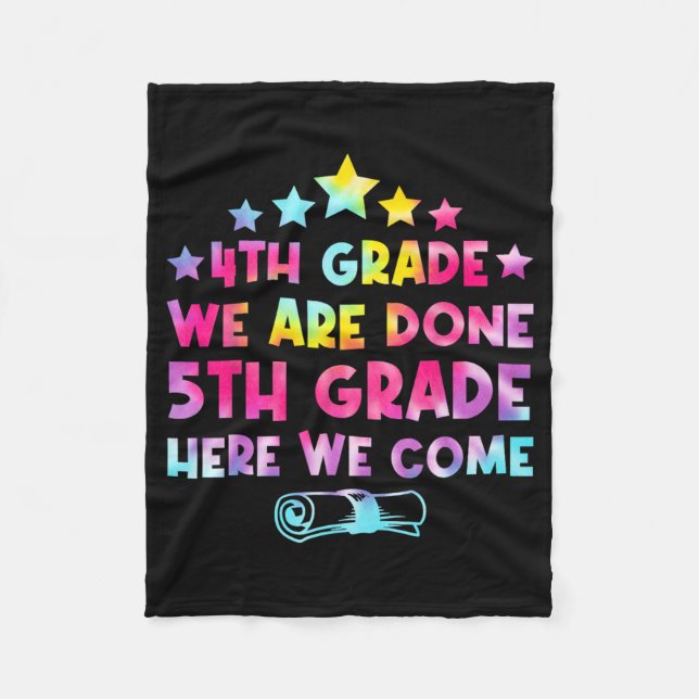 Couverture Polaire Graduation de grade Tie Dye 5e année Nous venons (Devant)