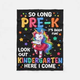 Couverture Polaire Graduation pré-k 2025 Unicorn Girl Kindergarten He