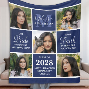 Couverture Polaire Gradué 5 Photo Collage Marine Blue Graduation